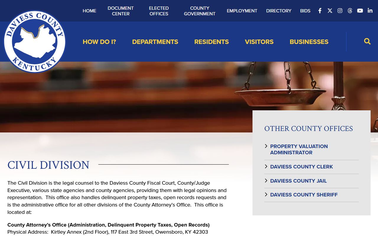 Daviess County court dockets civil and open records office context