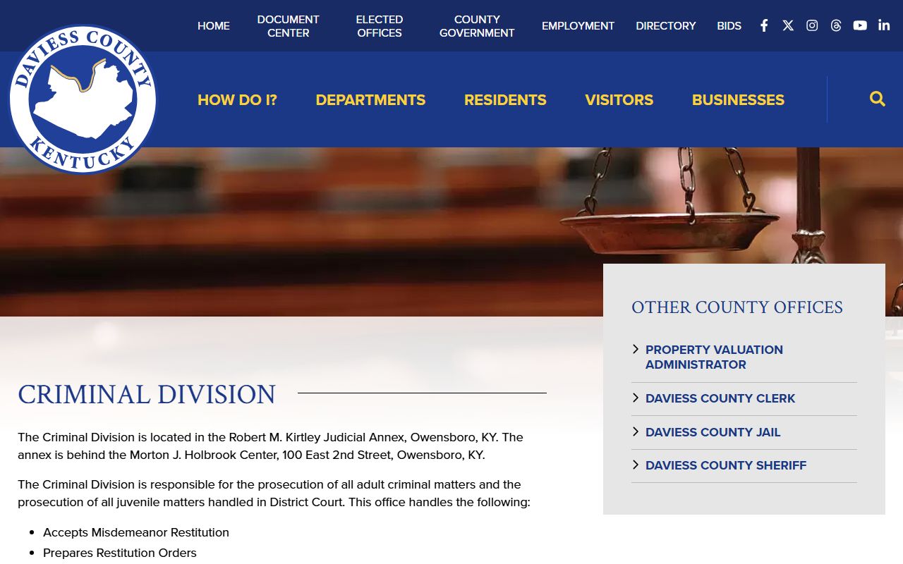 Daviess County criminal court dockets county attorney criminal division