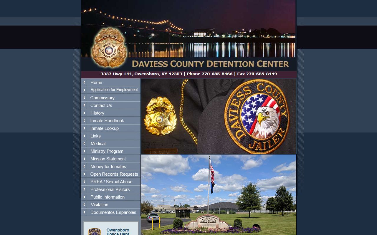 Daviess County criminal court records detention center custody cross check