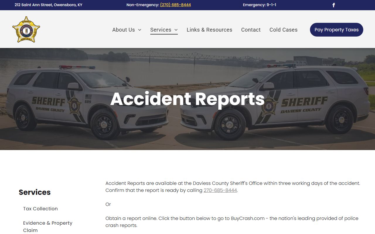 Daviess County criminal court records sheriff accident report channel