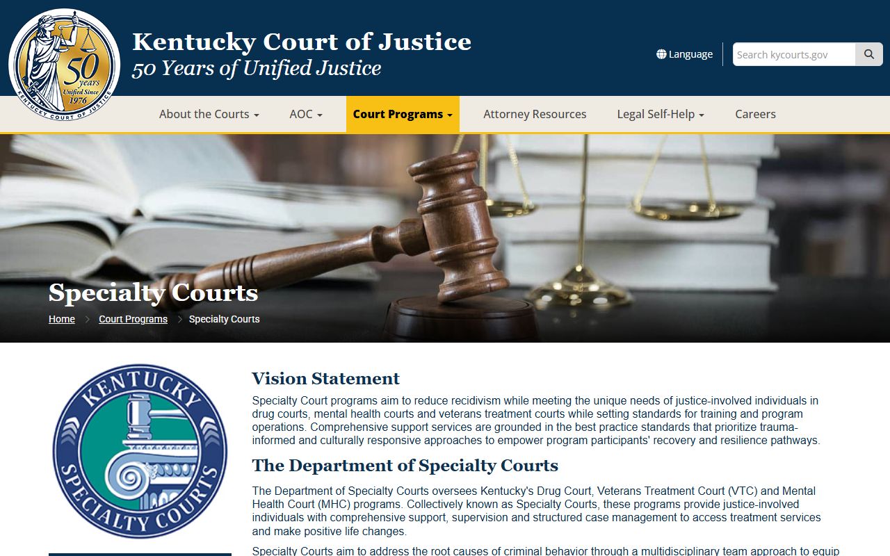 Daviess County specialty court records Kentucky treatment court program
