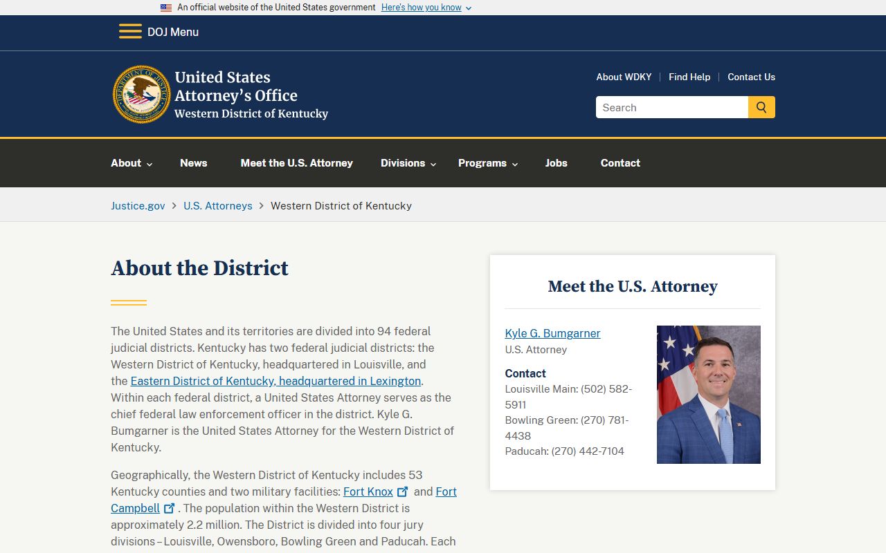 Daviess County probate records U.S. Attorney Western District Kentucky page